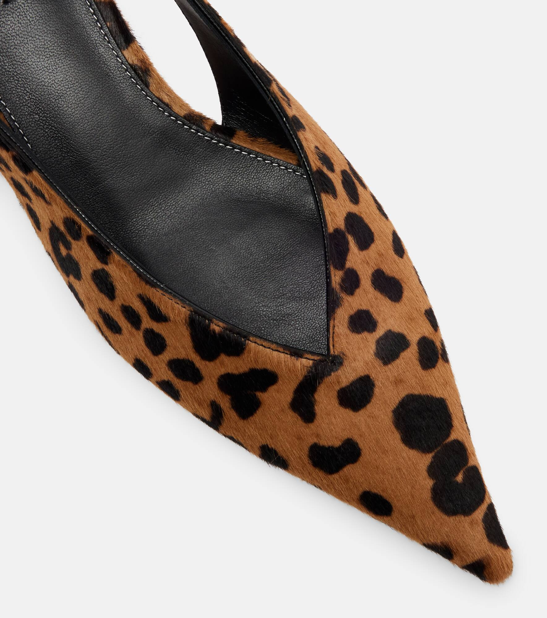 Leopard-print wedge calf hair slingback pumps - 5