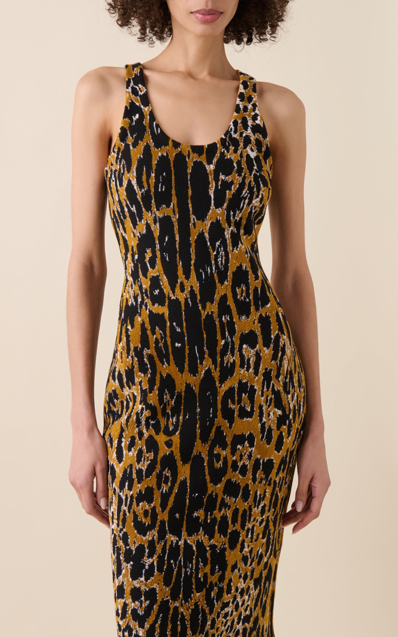 Leopard-Print Knit Midi Tank Dress animal - 2