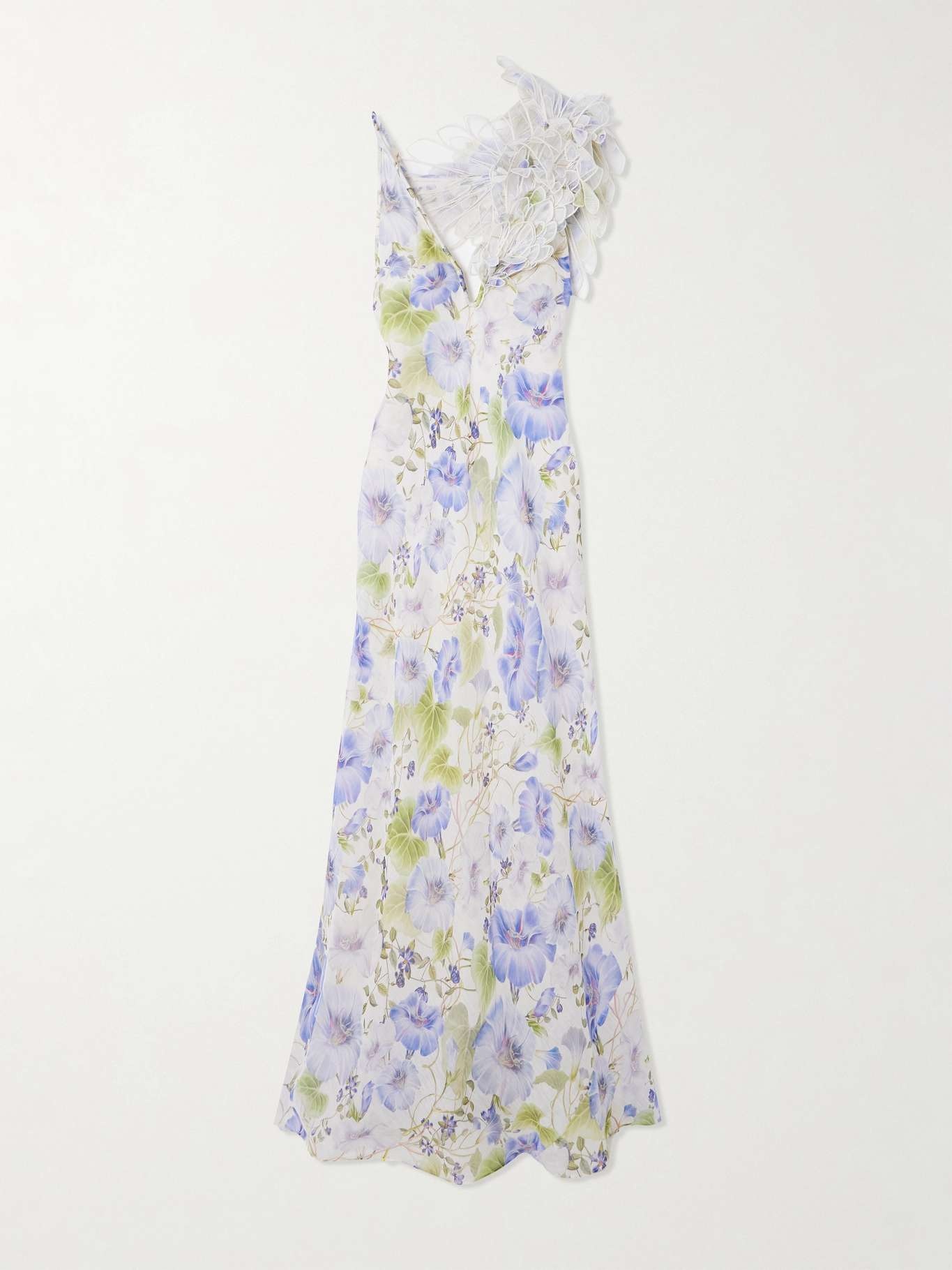 Natura appliquéd floral-print linen and silk-blend maxi dress - 1
