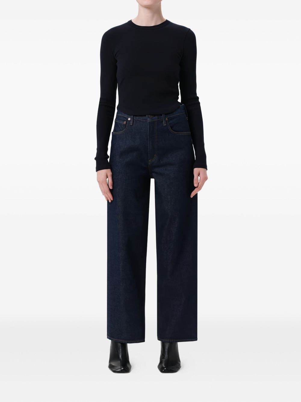 high-waisted wide-leg jeans - 2