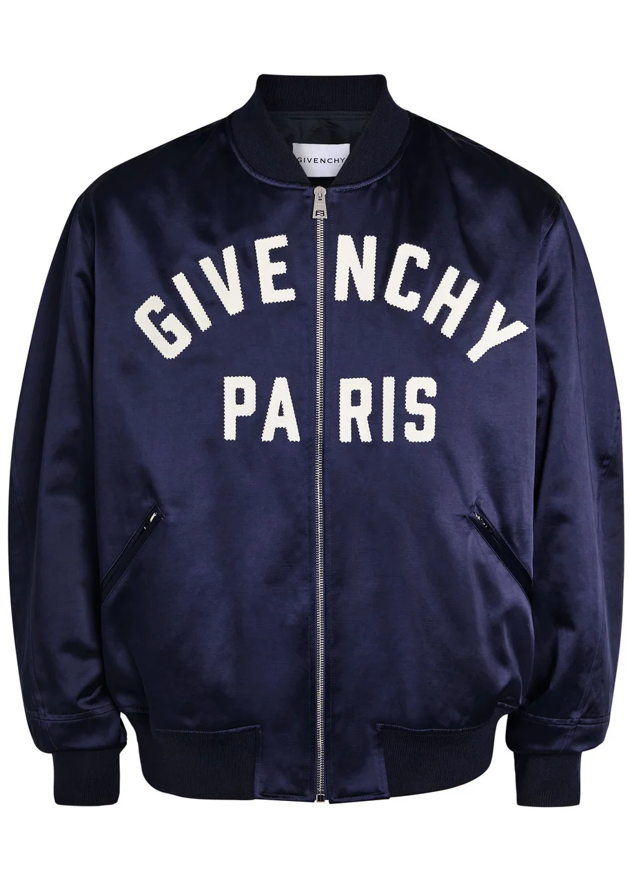 Givenchy Logo-appliquéd Satin Bomber Jacket - 1