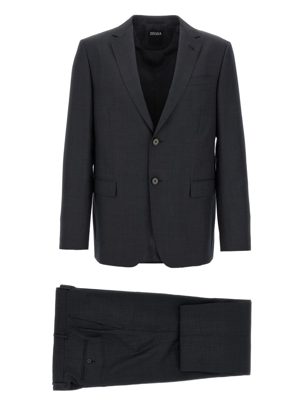 single-breasted wool suit - 1