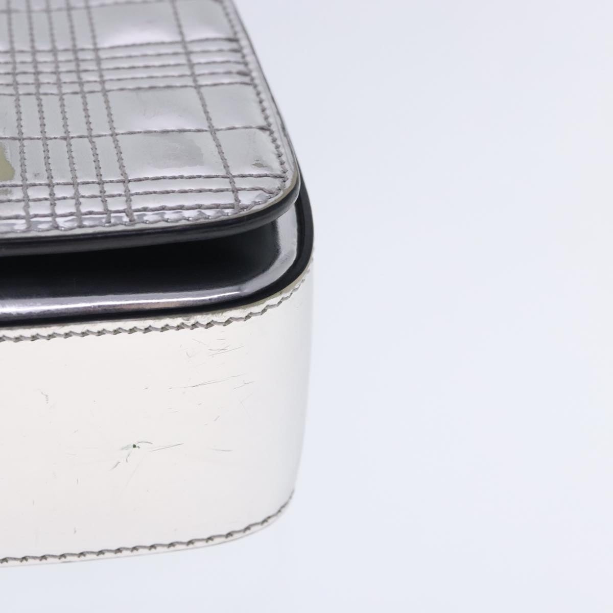 Burberry Chain Shoulder Bag Patent Leather Silver - 11