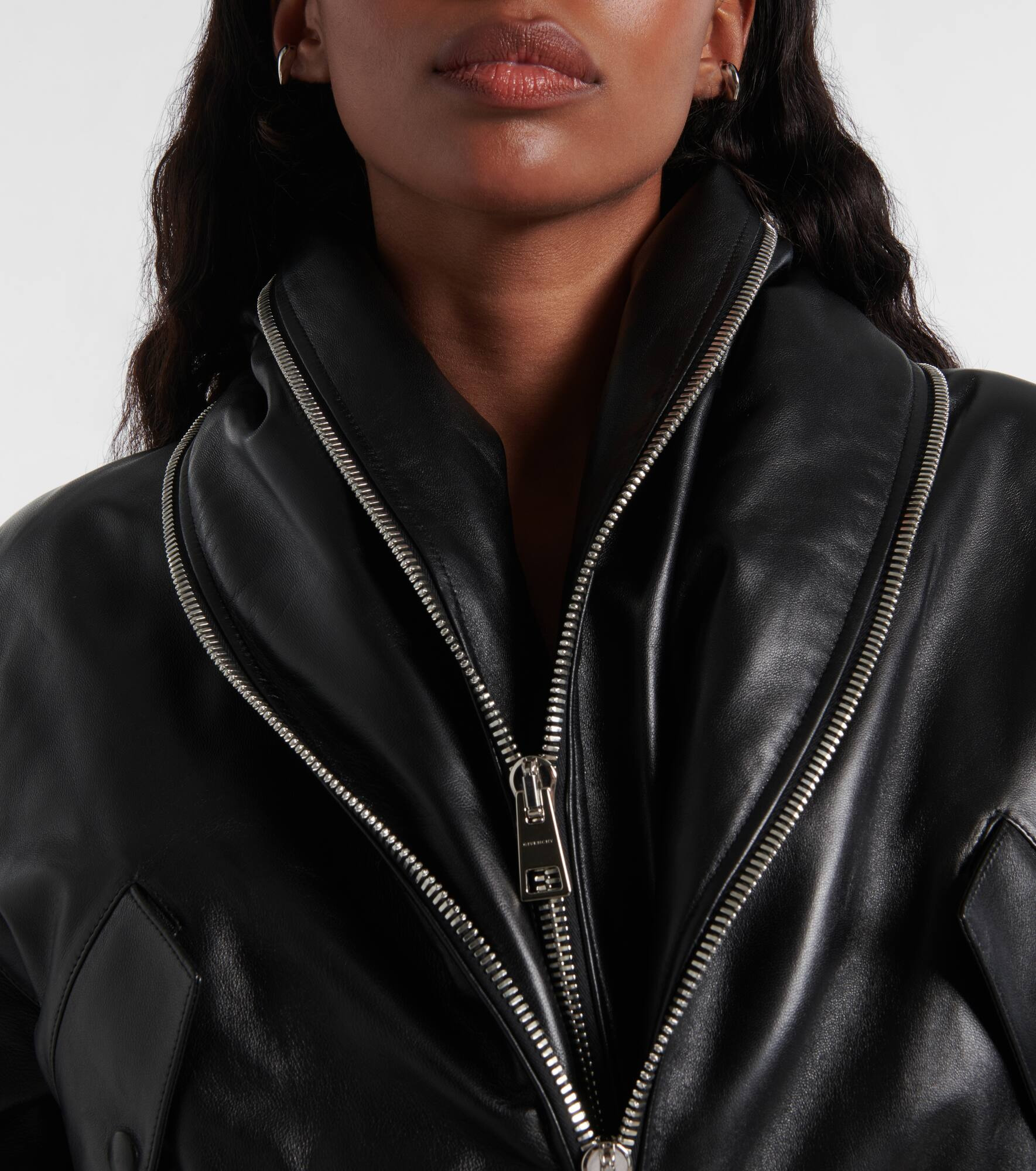 Leather bomber jacket - 4