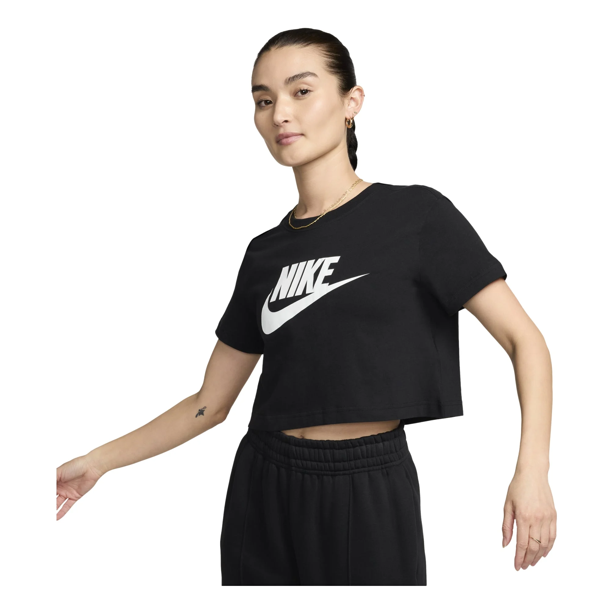 (WMNS) Nike Sportswear Essential Short Casual Crew Neck Short Sleeve T-Shirt Black BV6176-010 - 1