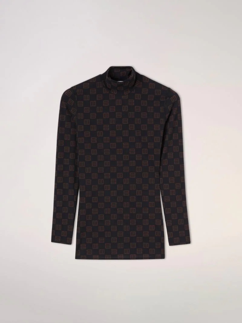 MONOGRAM FITTED TURTLENECK - 1