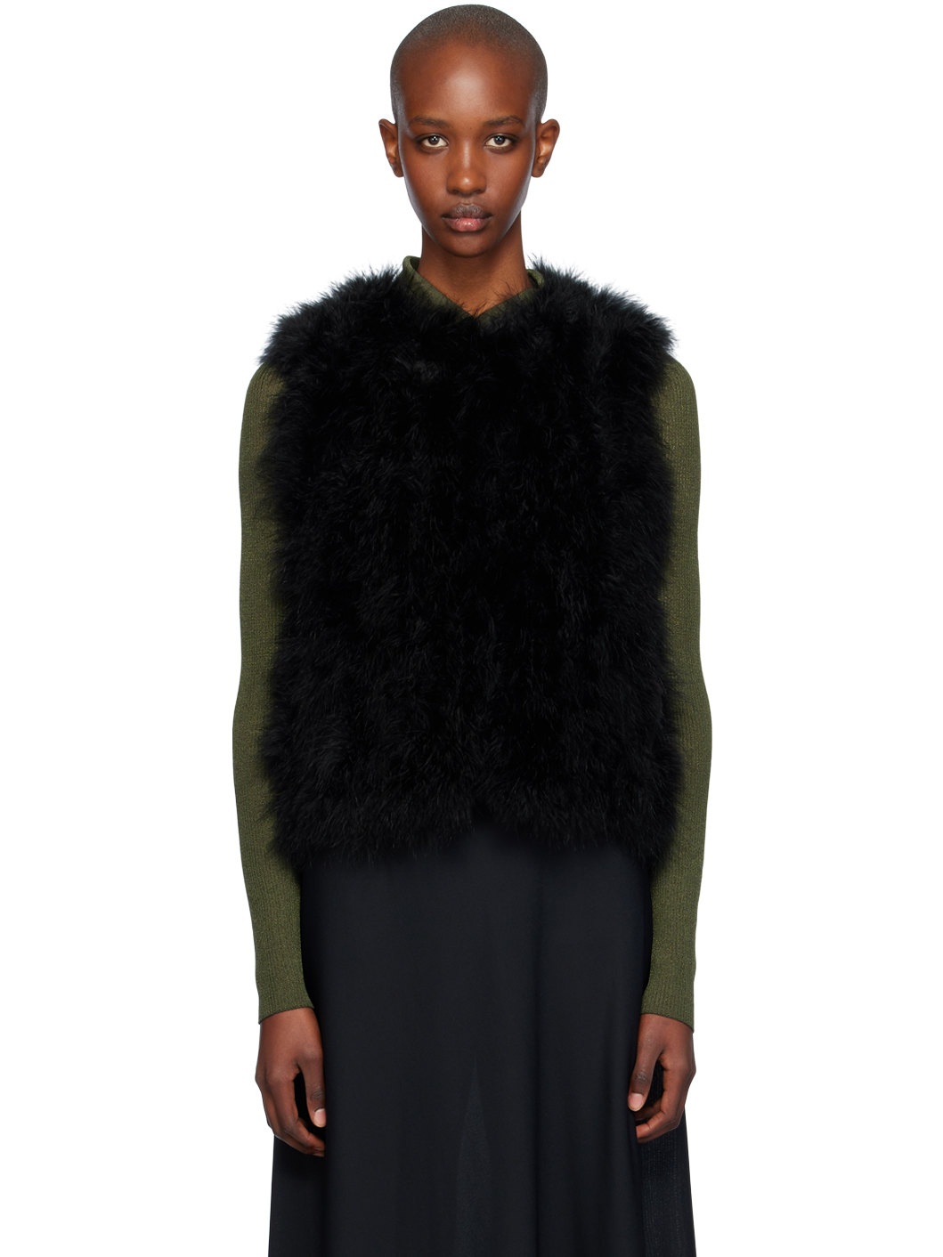 Black Feather Vest - 1