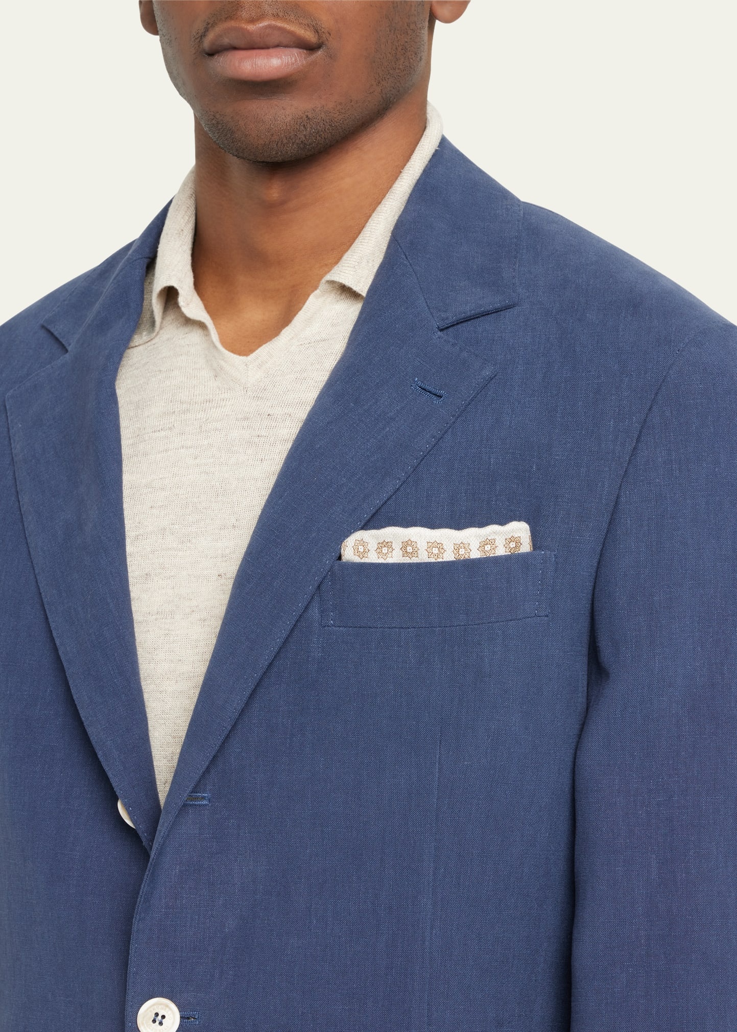 Men's Solid Linen Suit - 5
