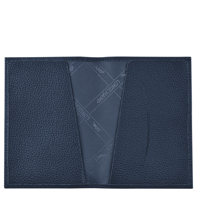 Longchamp Le Foulonné Passport cover Navy - Leather outlook