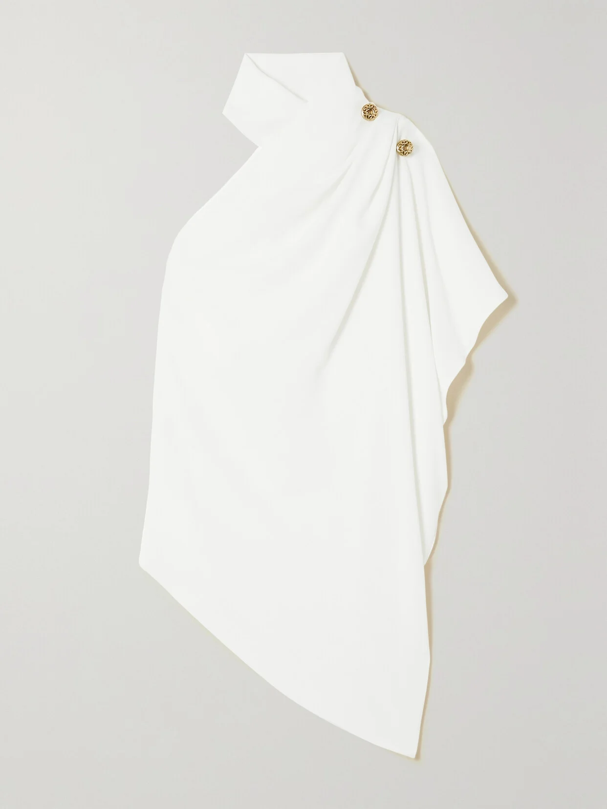 One-sleeve Draped Crepe Top - 1
