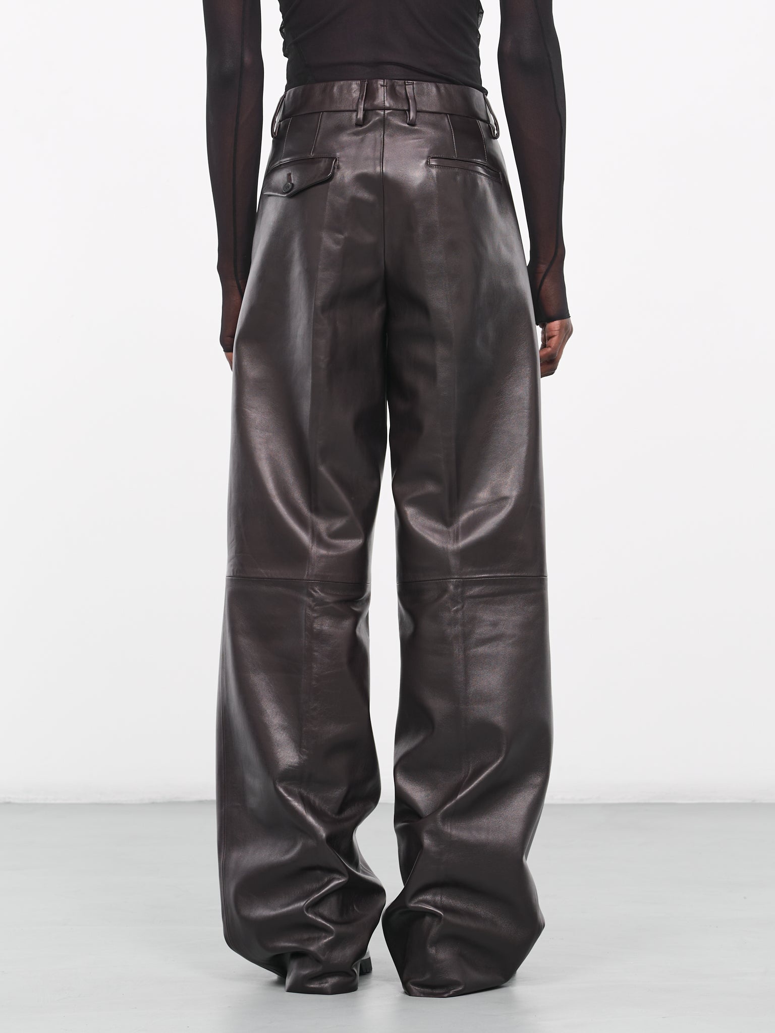 Gaspar Flared Leather Trousers - 3