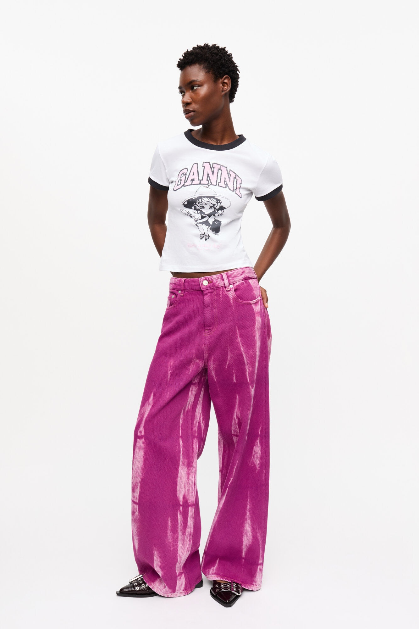PURPLE OVERDYED HEAVY DENIM MARRI - 2