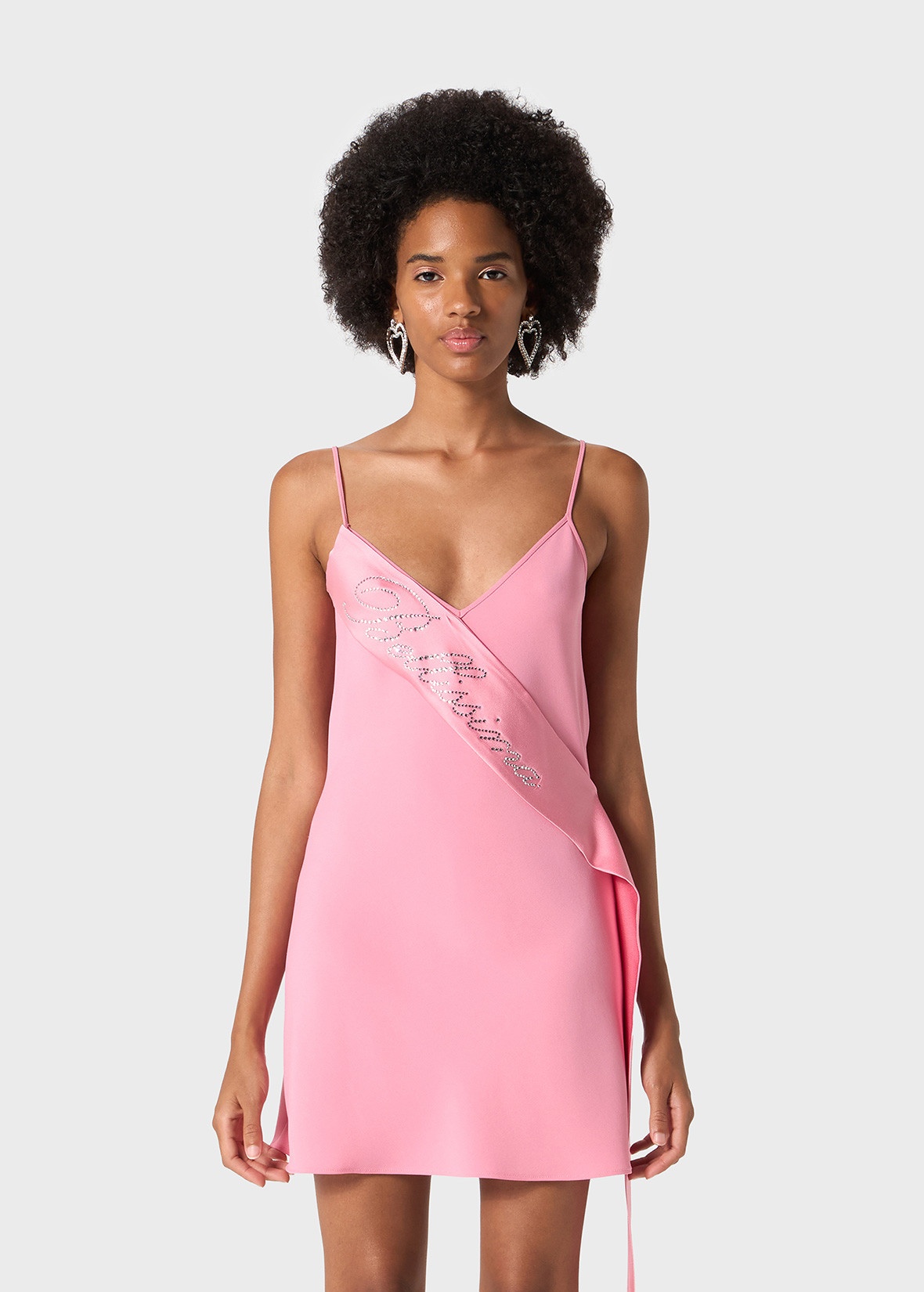 SLIP DRESS WITH SATIN BAND AND LOGO DECORATION - 3