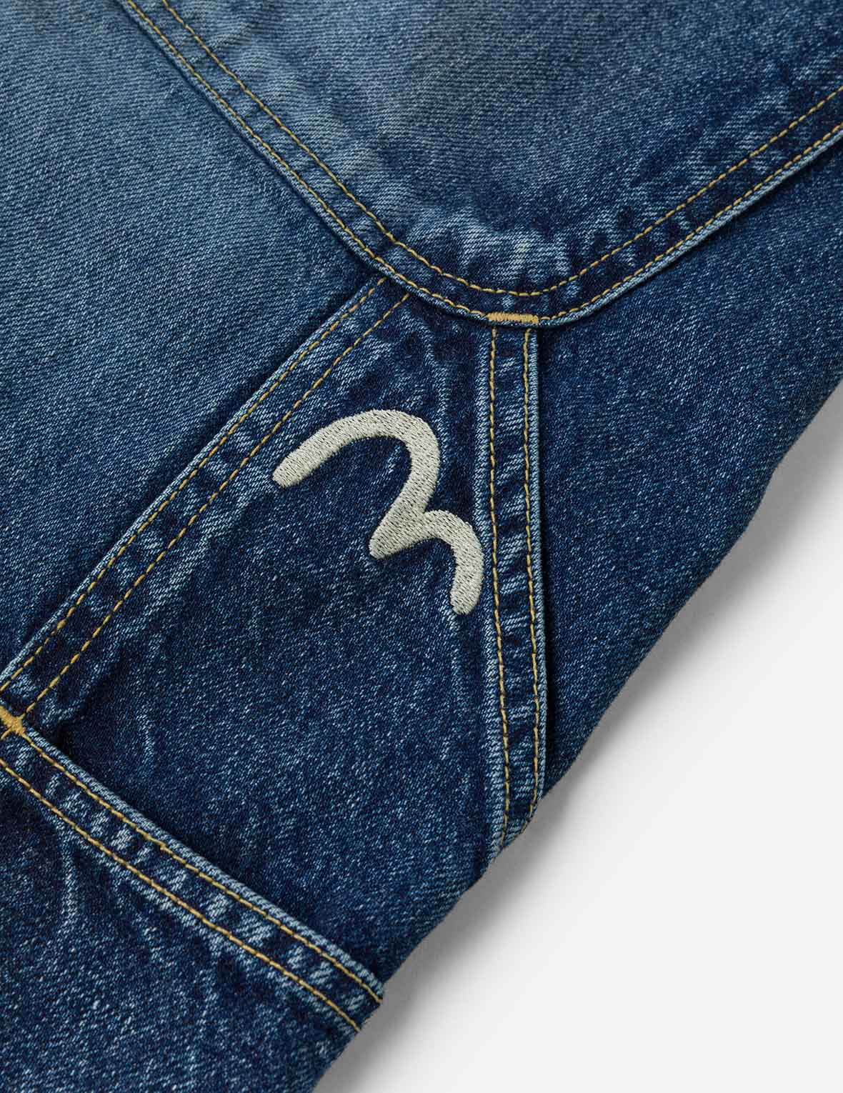 Washed Seagull Print Regular Fit Painter Jeans - 9