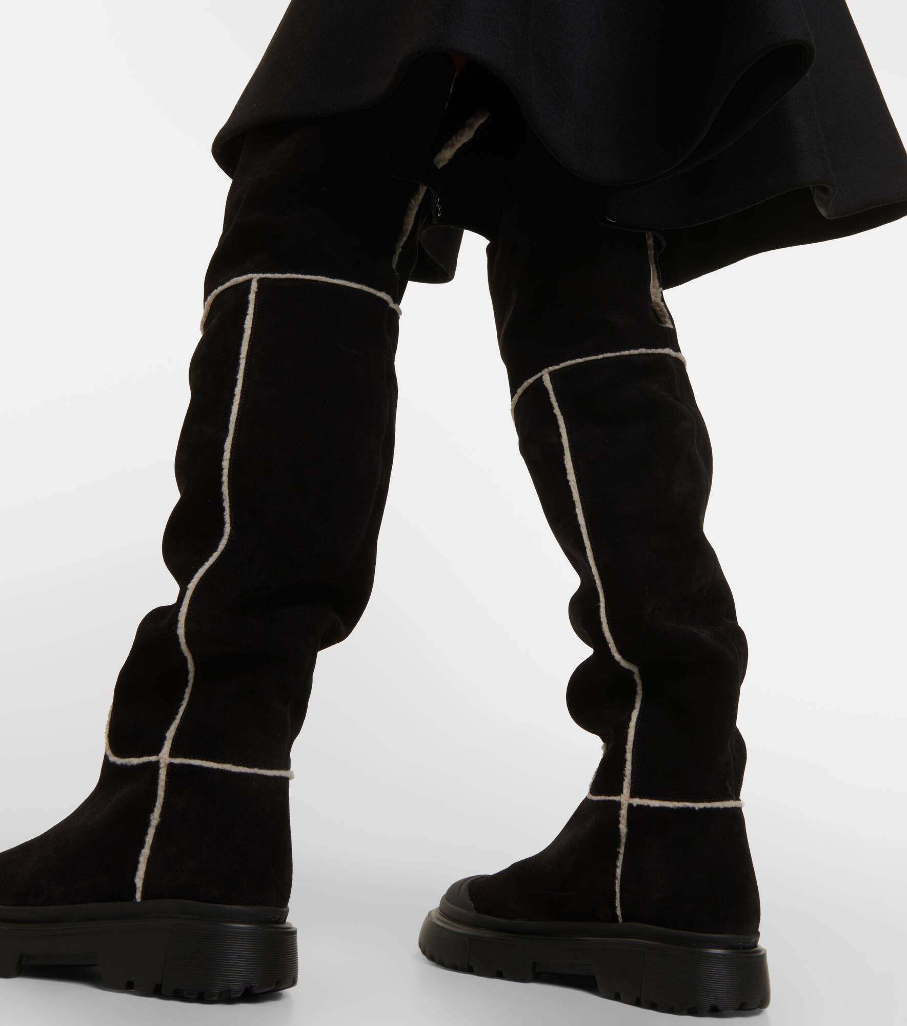 H619 suede knee-high boots - 7