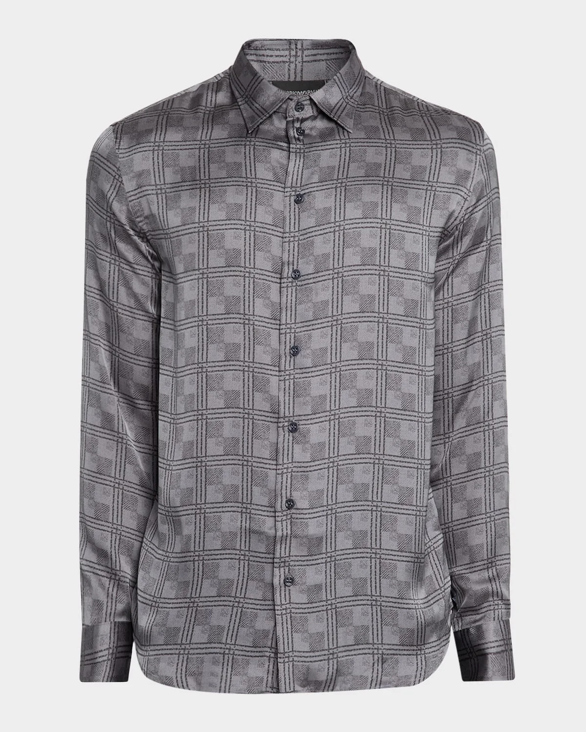 Men's Modern-Fit Large Check Jacquard Sport Shirt - 1