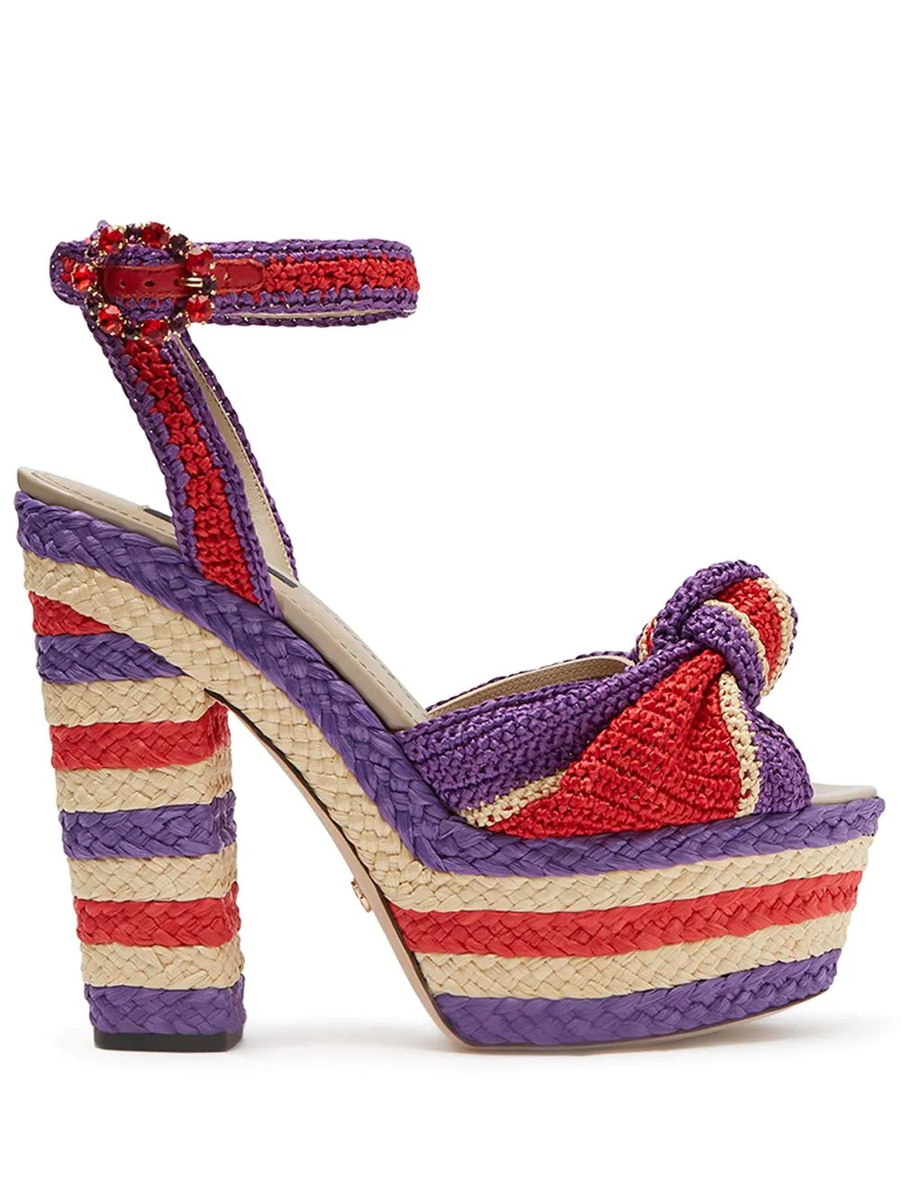 Bianca raffia wedge sandals - 1