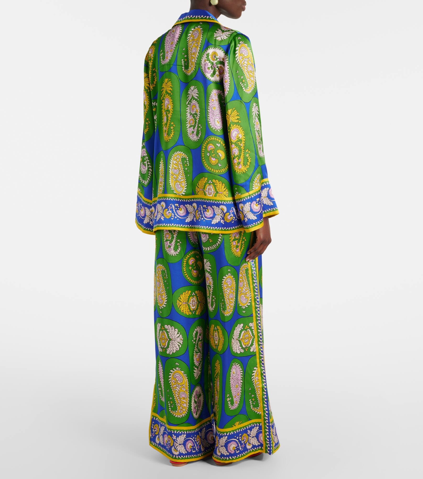 Printed silk satin shirt - 3