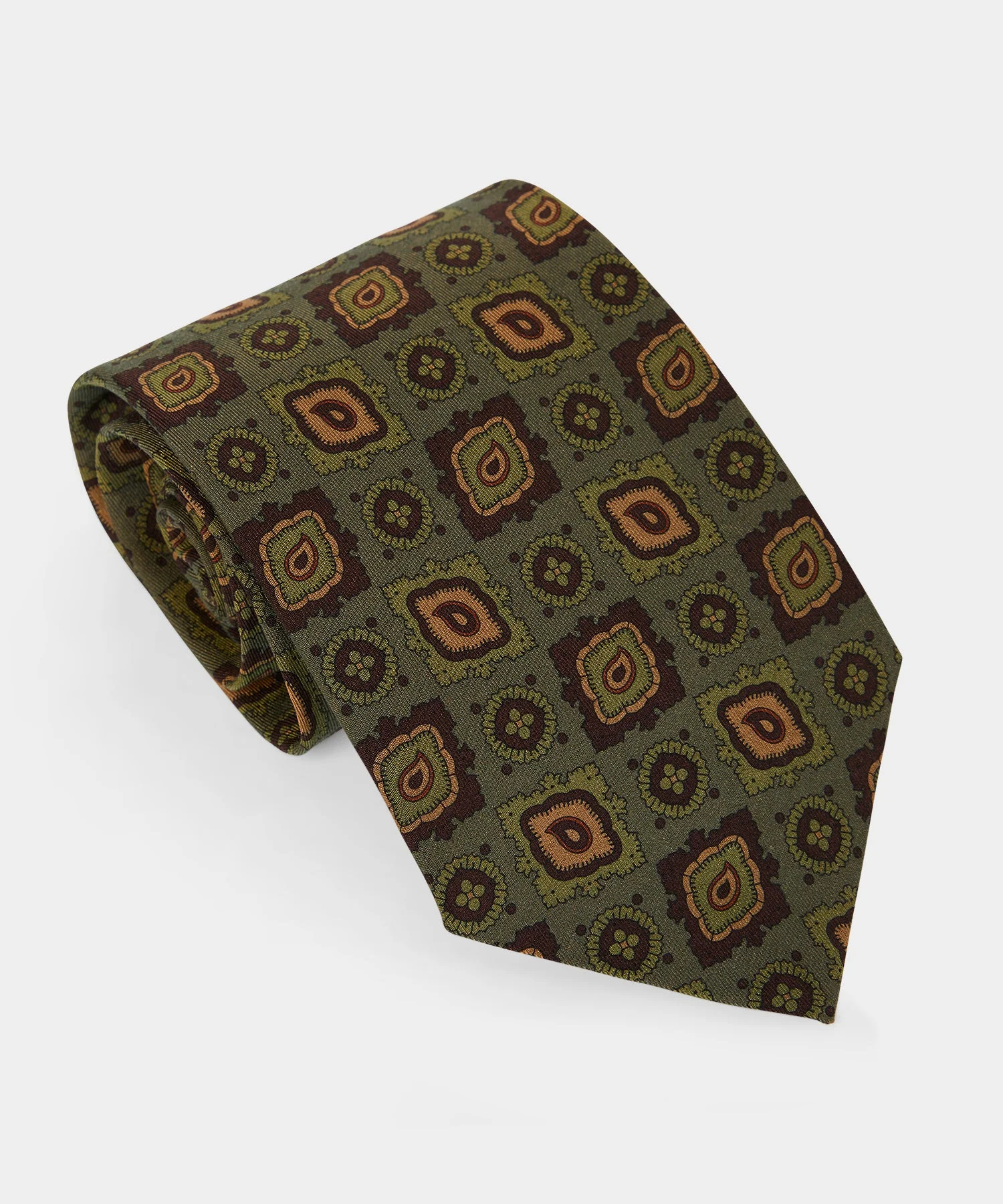 Italian Wool-Silk Medallion Tie - 1