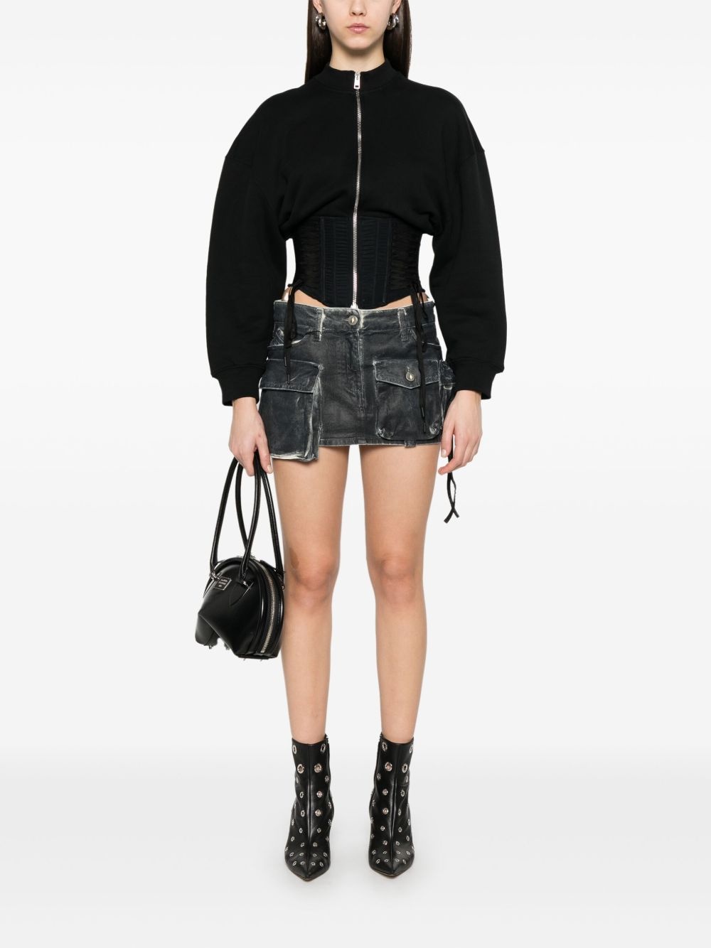 laced corset sweatshirt - 2