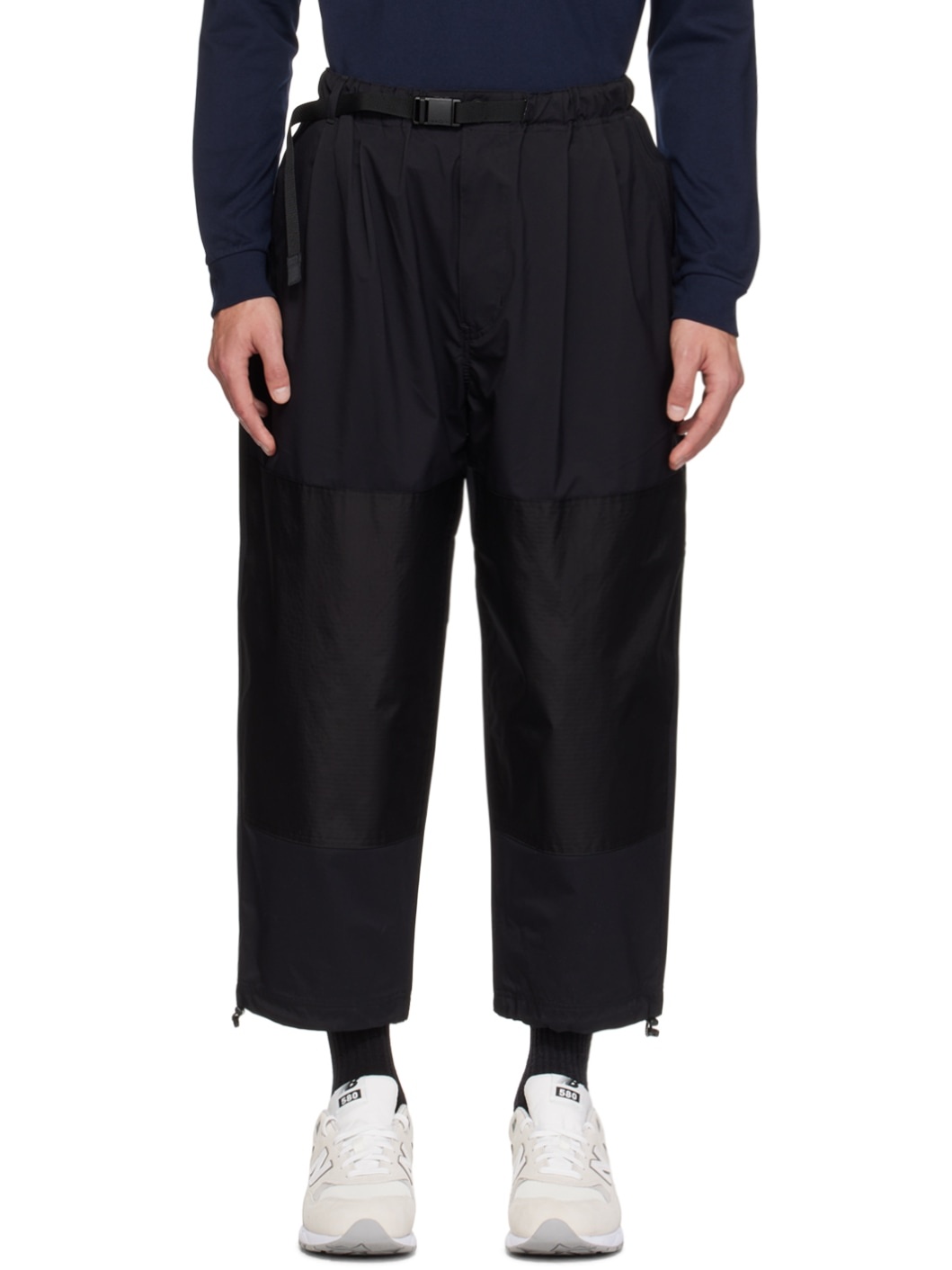Black Paneled Trousers - 1