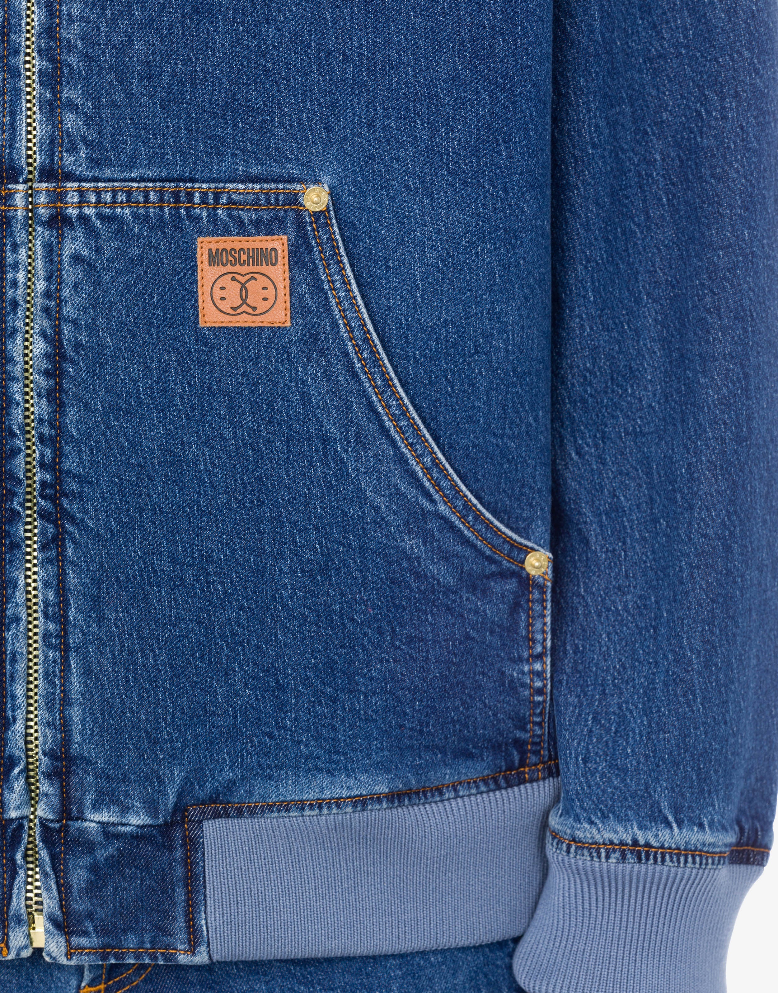 DOUBLE SMILEY® LOGO DENIM HOODED JACKET - 4