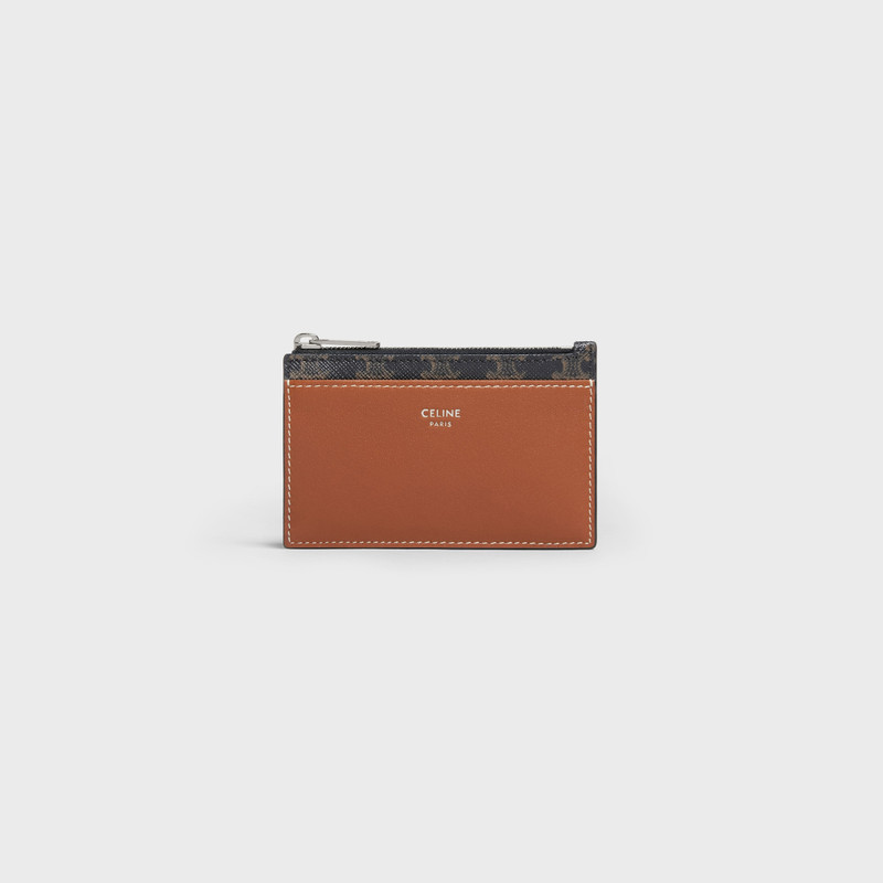 Zipped Card Holder in Triomphe Canvas and Lambskin 1