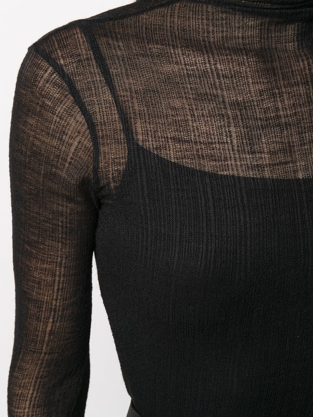 sheer roll neck knitted top - 5