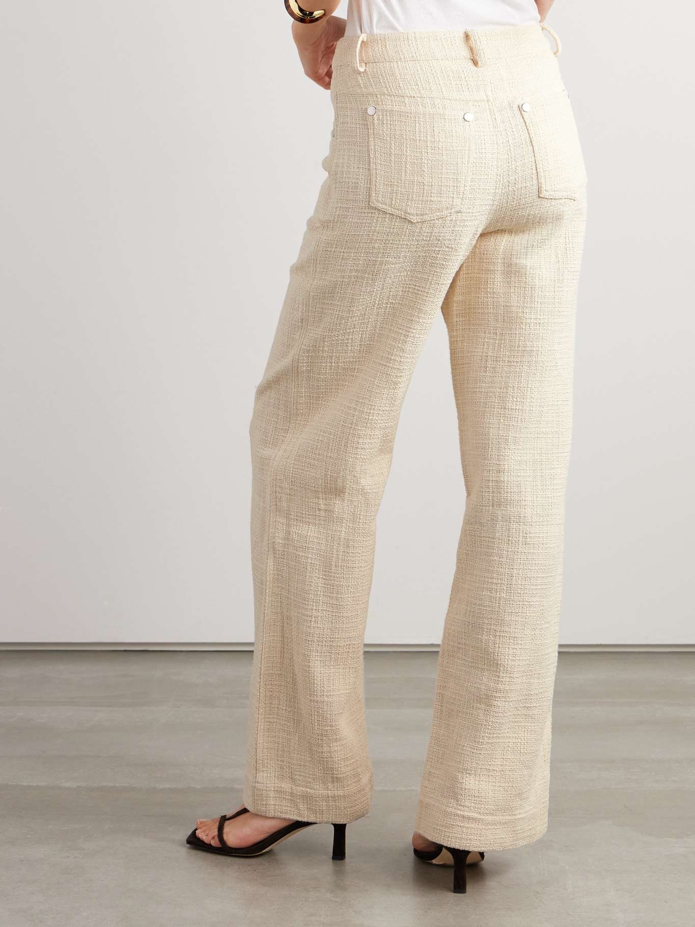 Grayson cotton tweed wide-leg pants - 4