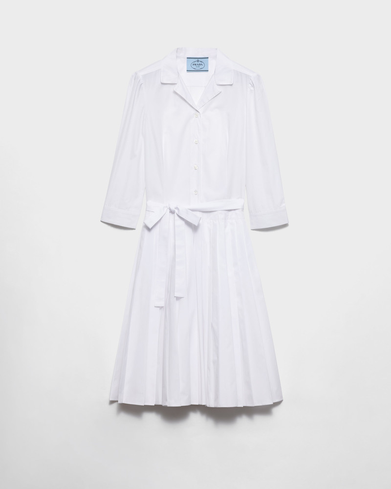 Pleated poplin shirt dress 1