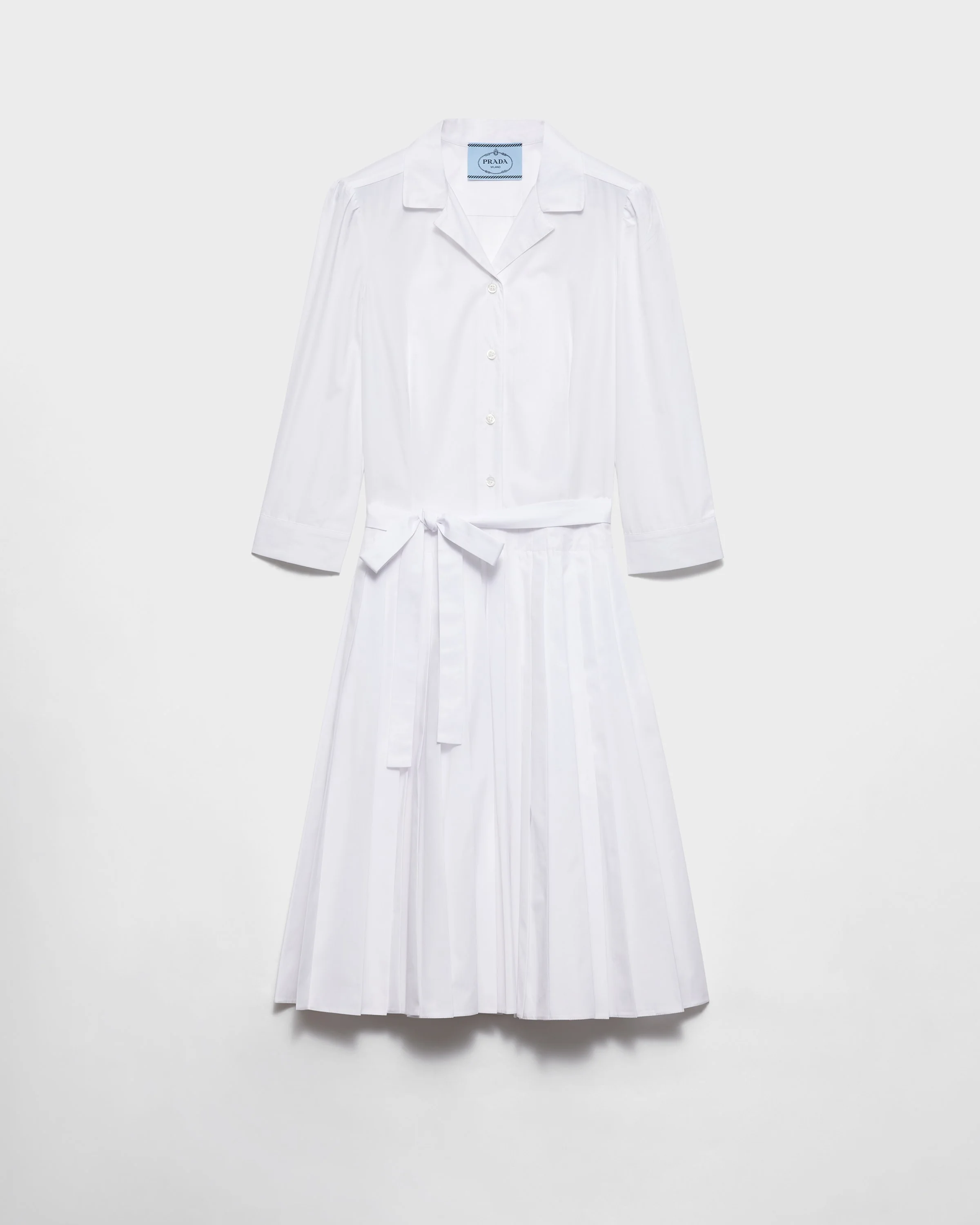 Pleated poplin shirt dress - 1