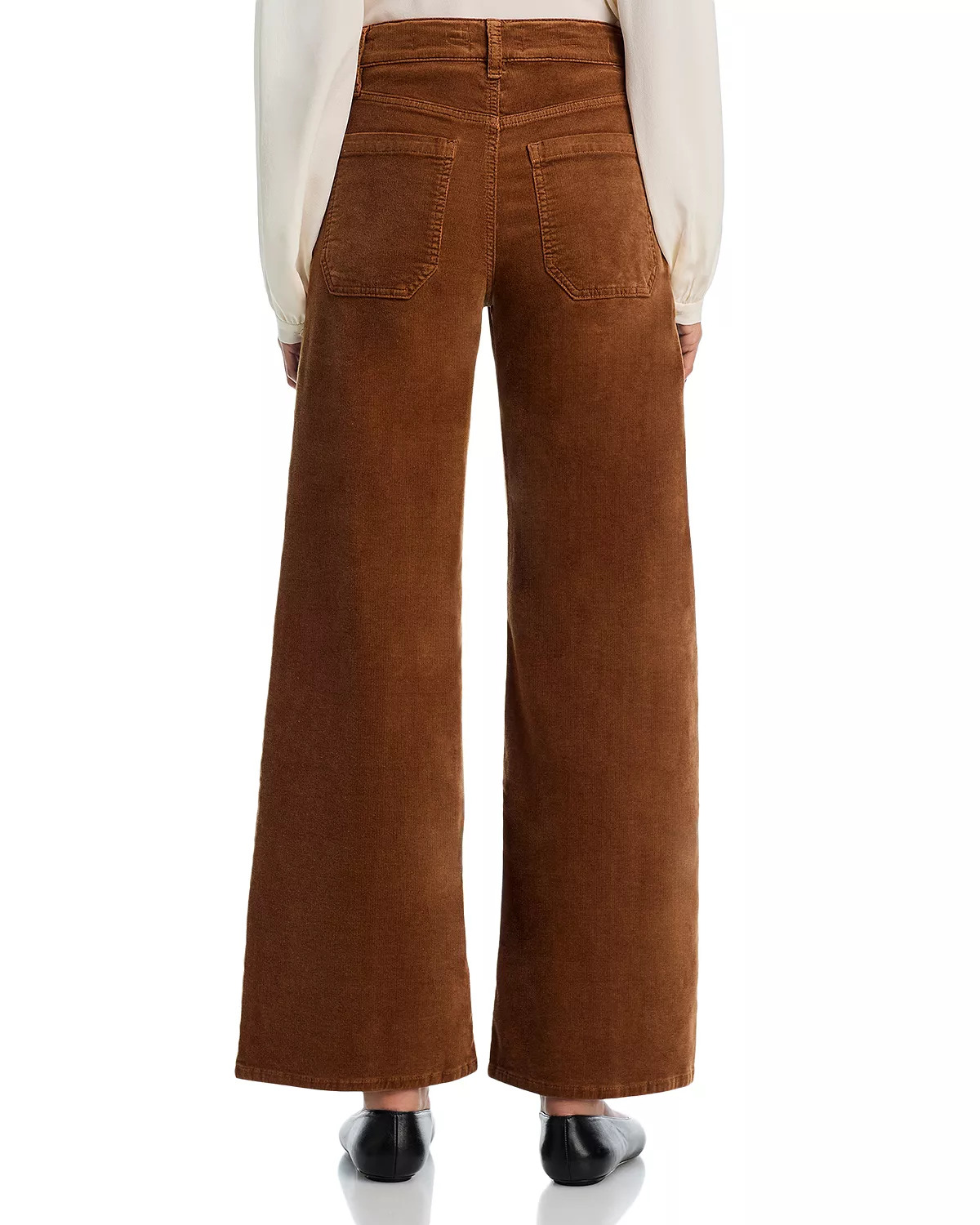 Le Slim Palazzo Mode Corduroy Jeans in Maple Brown - 3