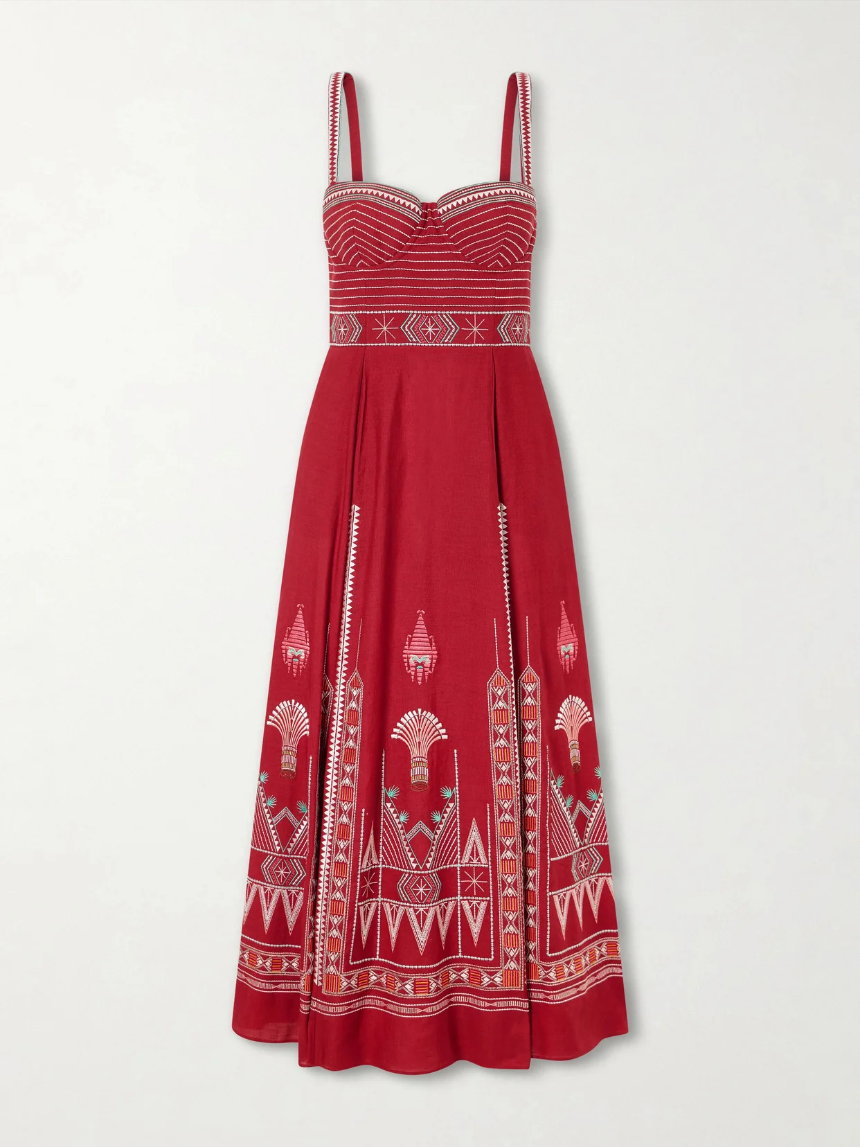 Elida Embroidered Linen And Cotton-blend Maxi Dress - 1