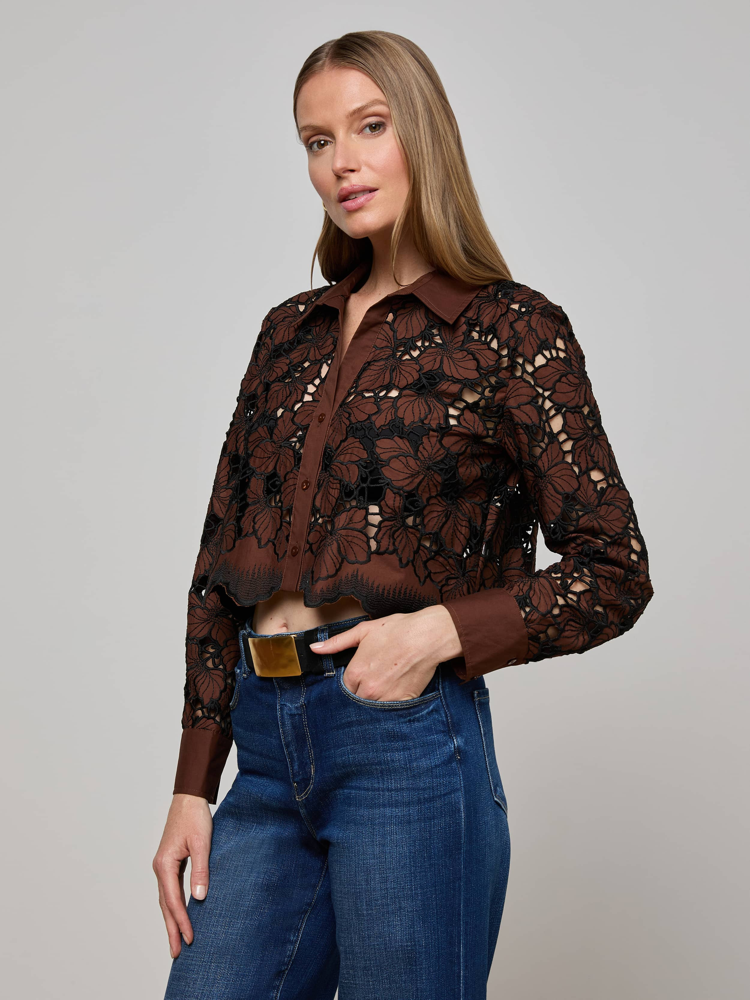 Seychelle Cropped Eyelet Blouse - 3