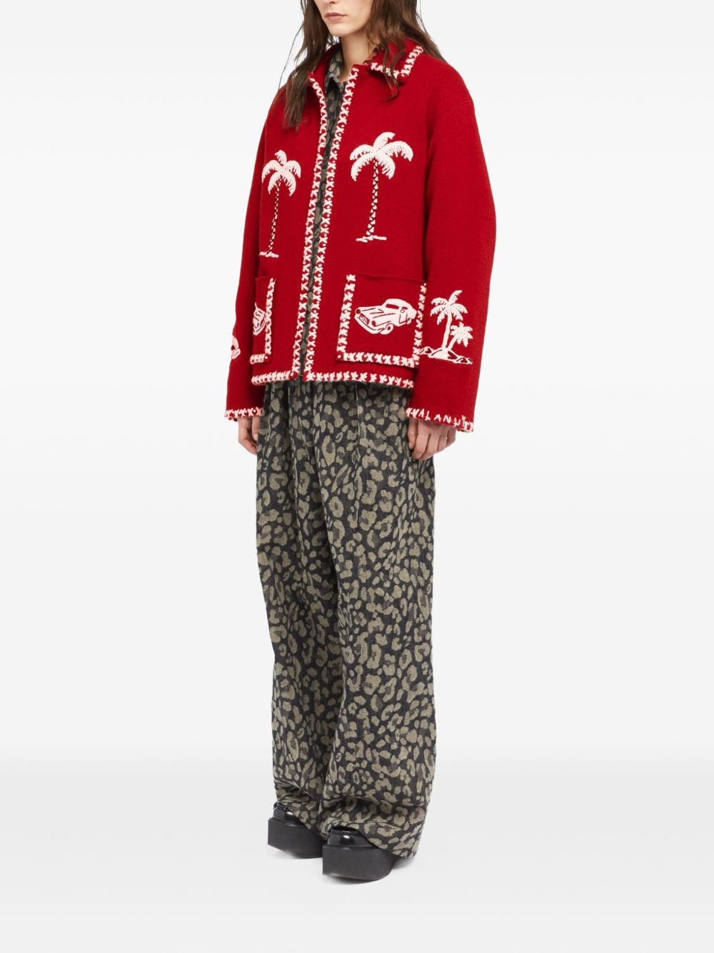 Remember Me palm-tree car wool jacket - 3