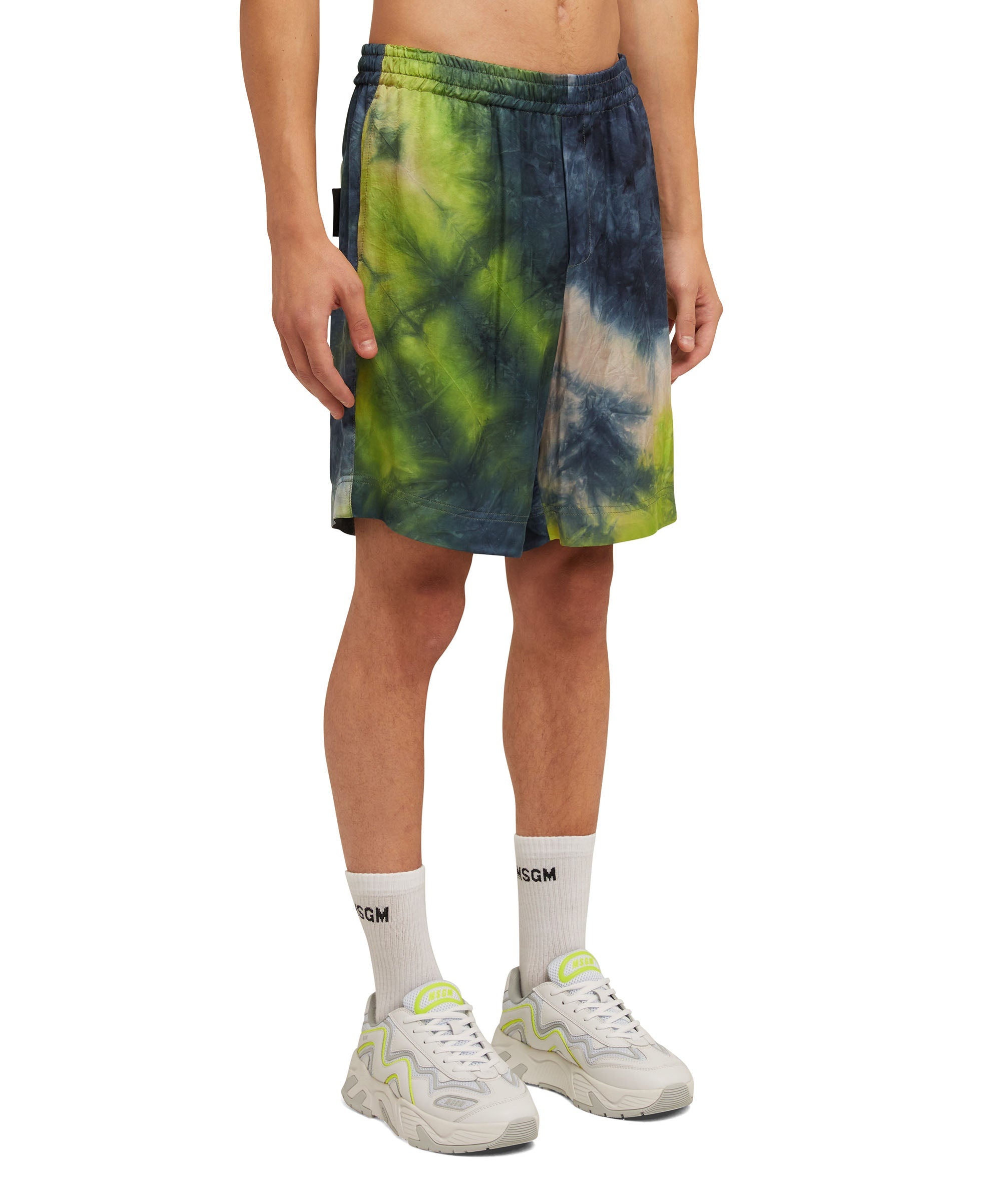 Viscose tie dye fluid Bermuda shorts - 4