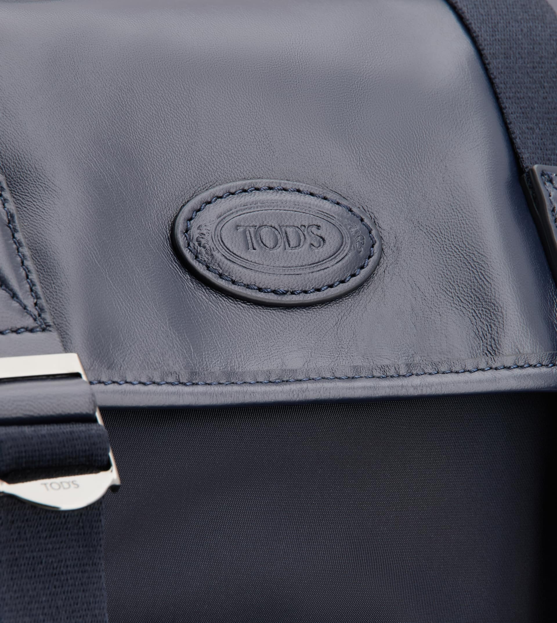 BACKPACK IN FABRIC AND LEATHER MEDIUM - BLUE - 5