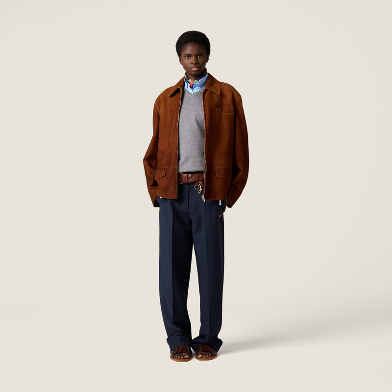 Miu Miu Waxed suede jacket outlook