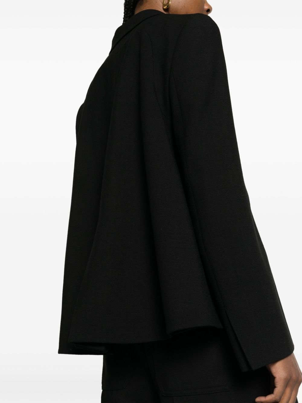 double-breasted draped blazer - 5