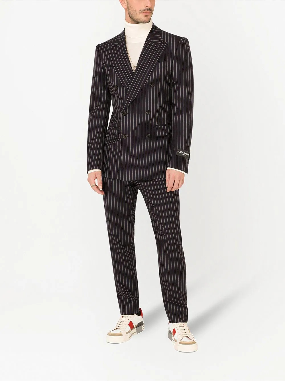 double-breasted pinstripe blazer - 2