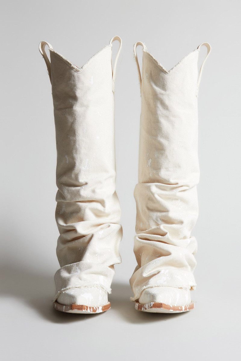 MID COWBOY BOOTS - PAINT SPLATTER CANVAS 2