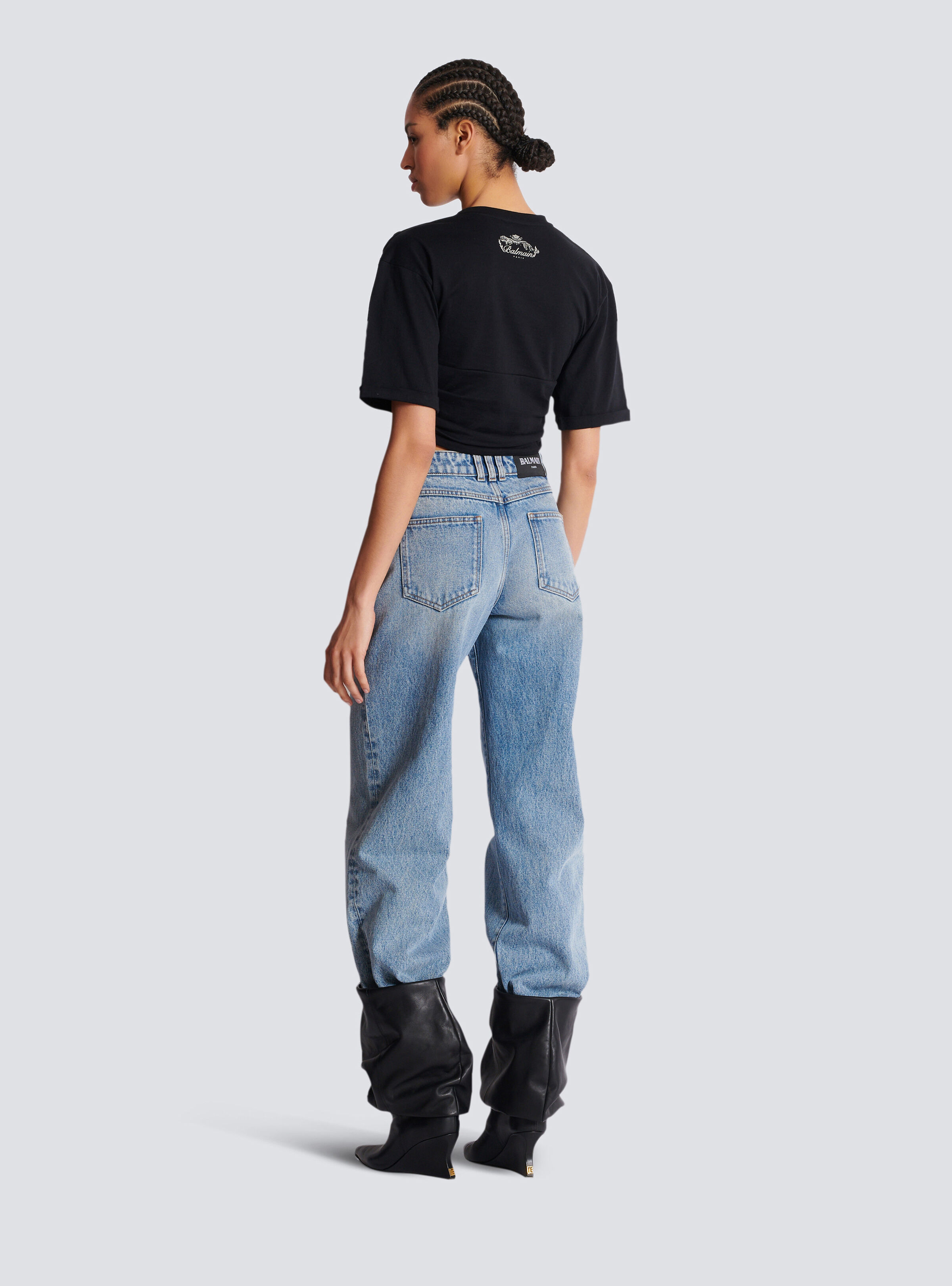 Cropped tie T-shirt - 4