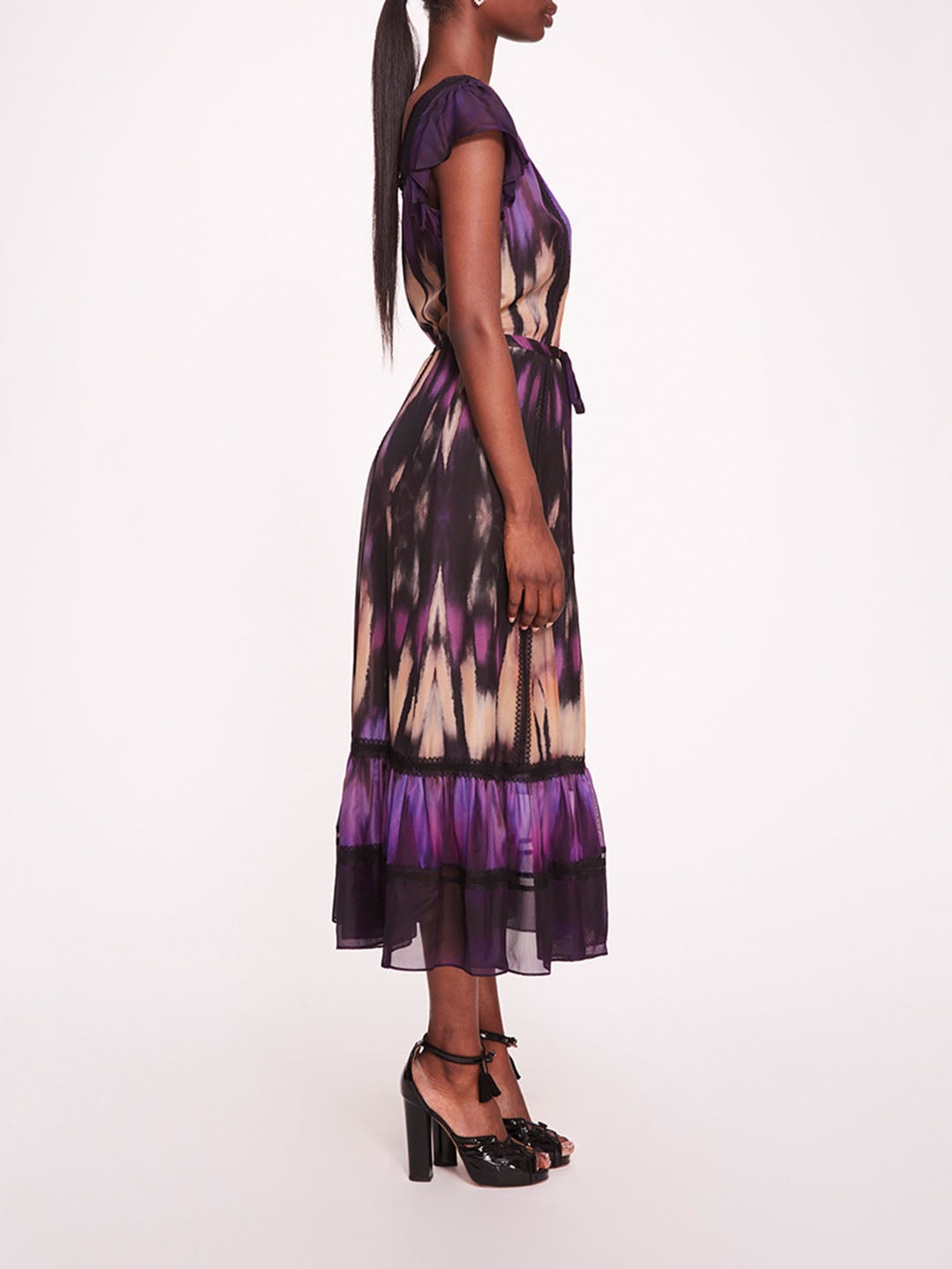 ABSTRACT VISCOSE MIDI DRESS - 3