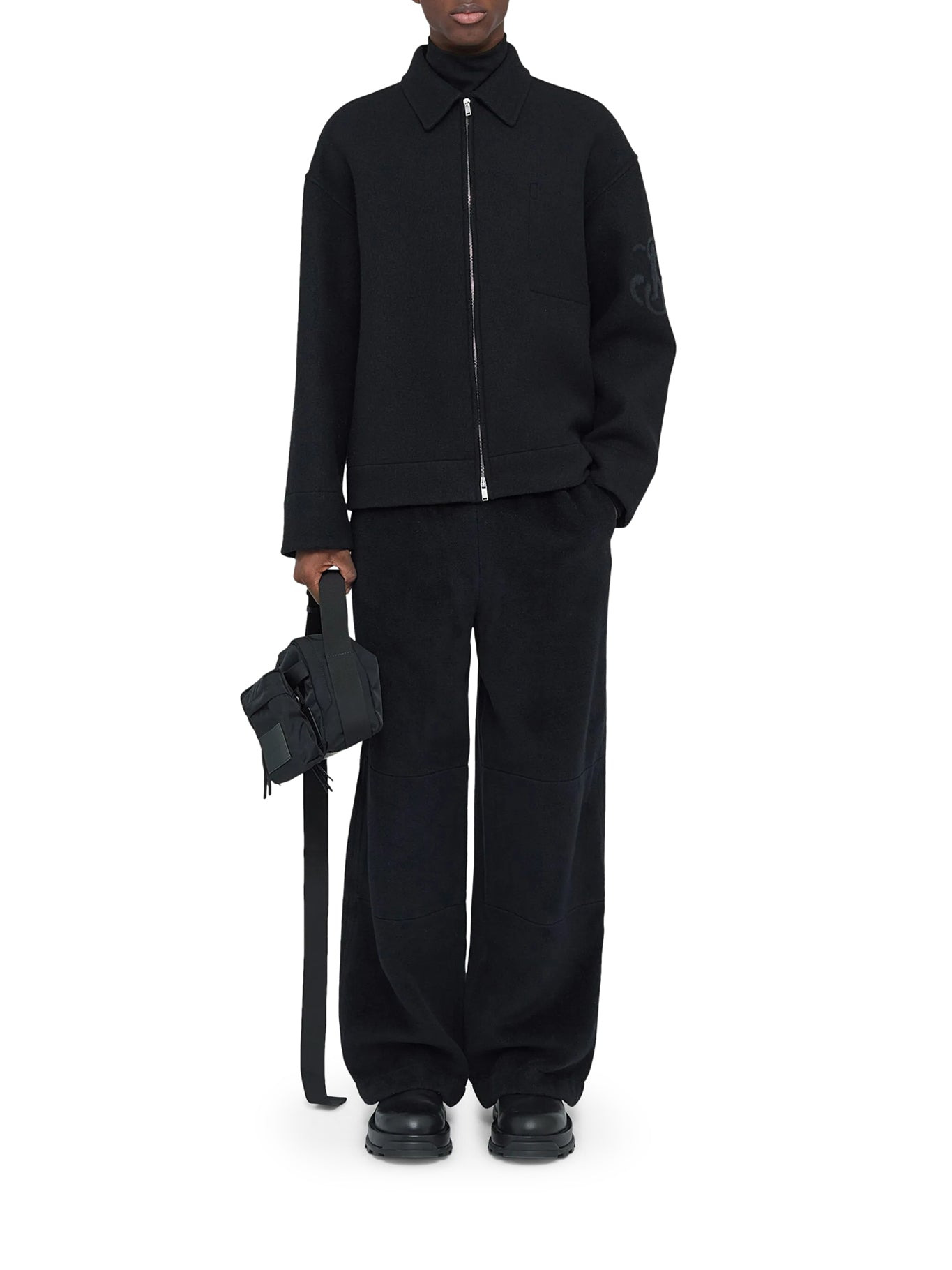 WOOL ZIP-UP OVERSHIRT - 1