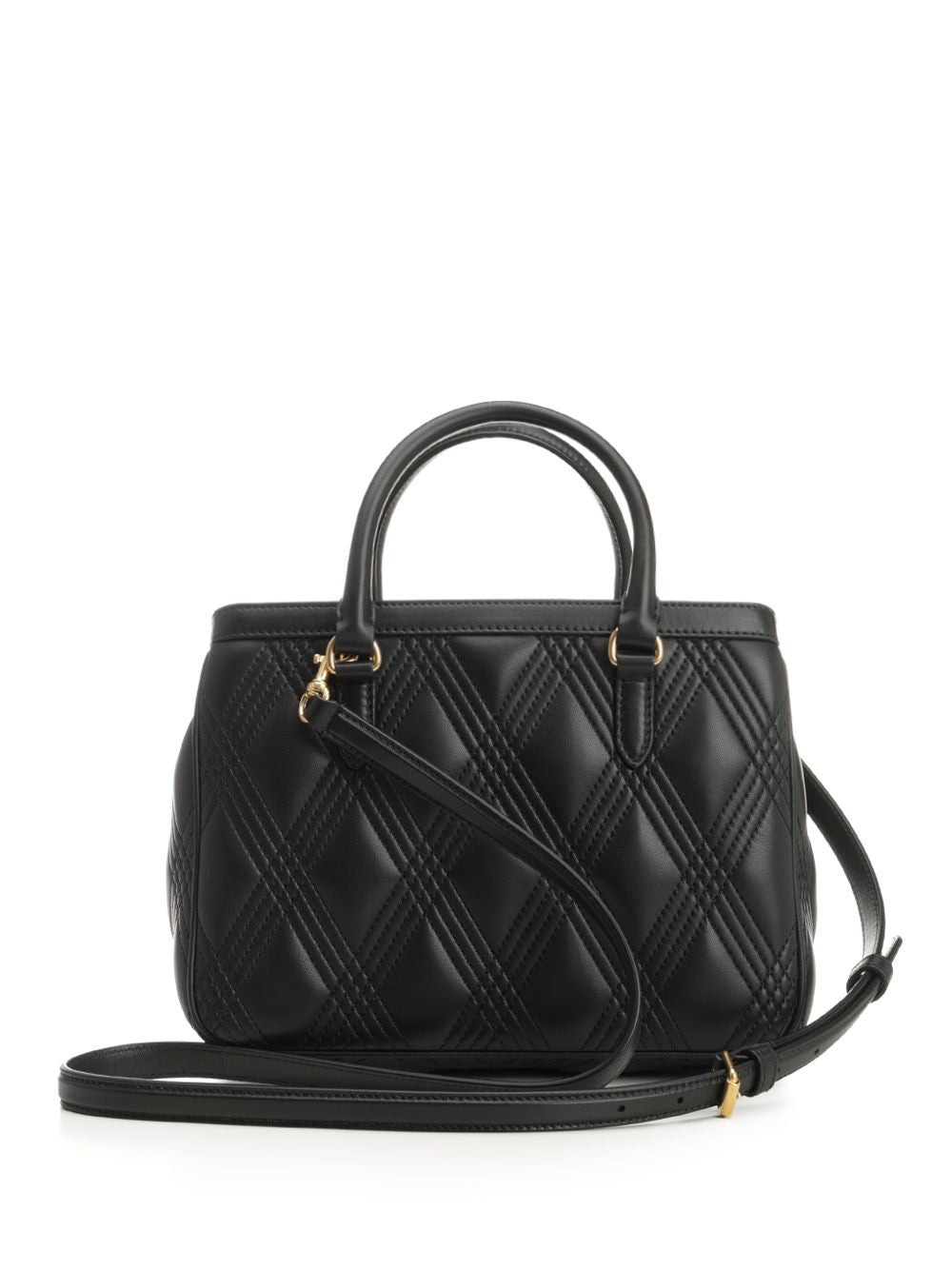 Double Handle Bag | Quiltie 67 | Nappa Deluxe/A.Brass Logo Handbags Black - 3