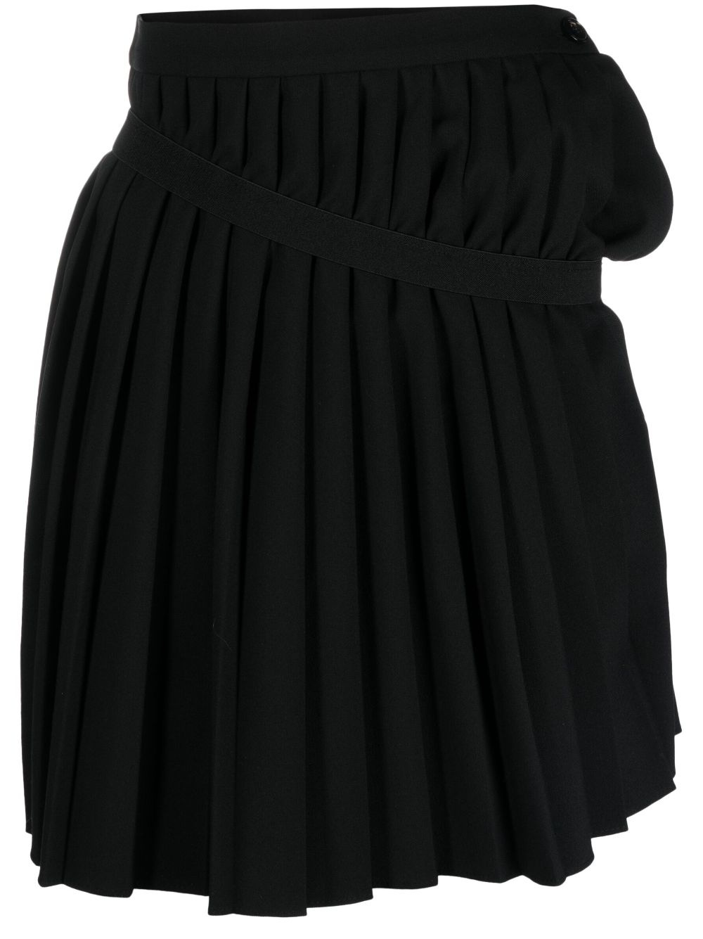 asymmetric pleated miniskirt - 1