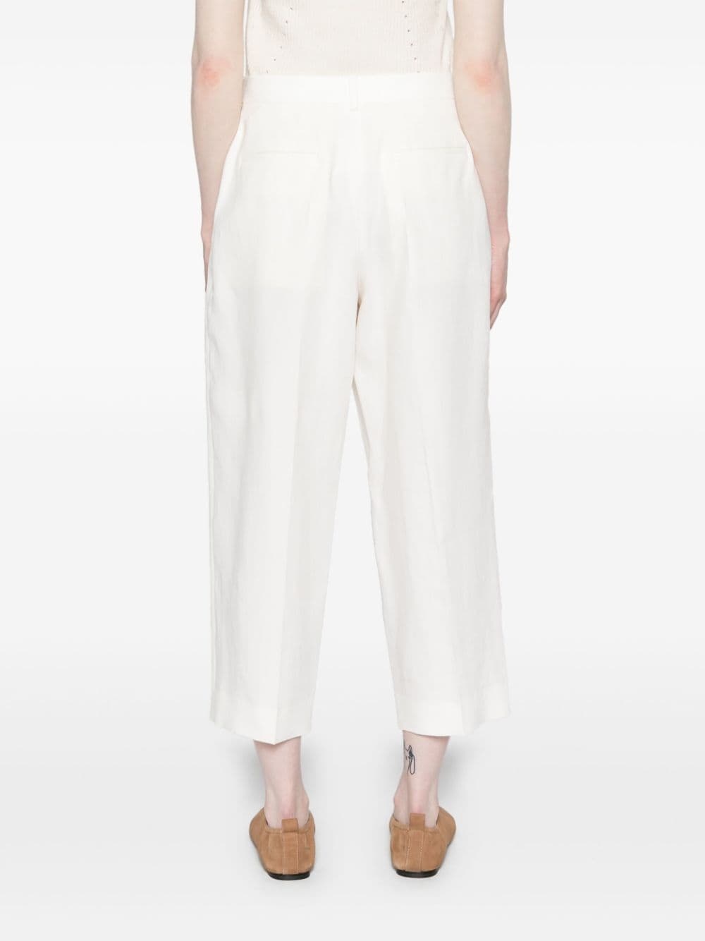 Tonnie pleat-detail cropped trousers - 4