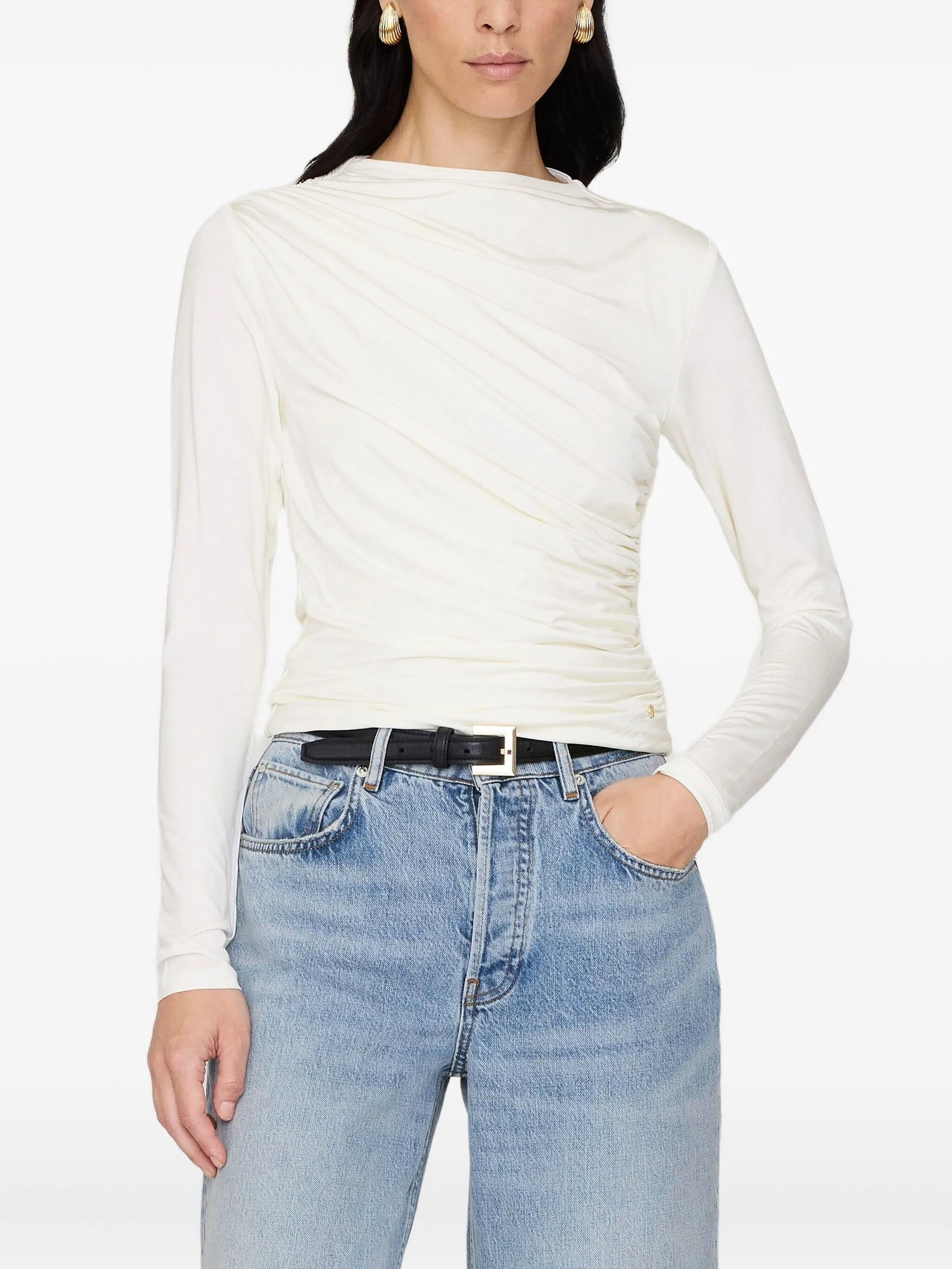 Anine Bing Bray Draped Long-sleeve Top - 3