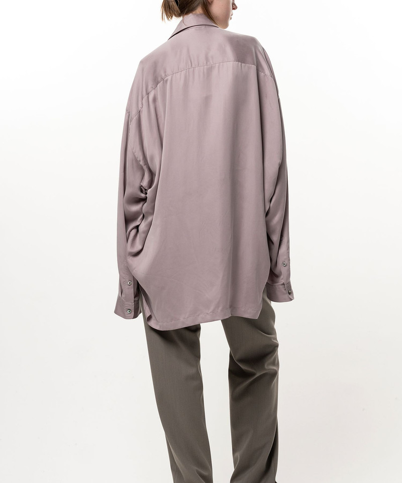 Attached Tie Long Sleeve Satin Shirt 12