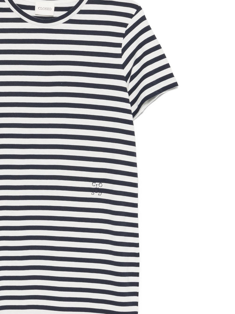 striped-pattern short-sleeve midi dress 3